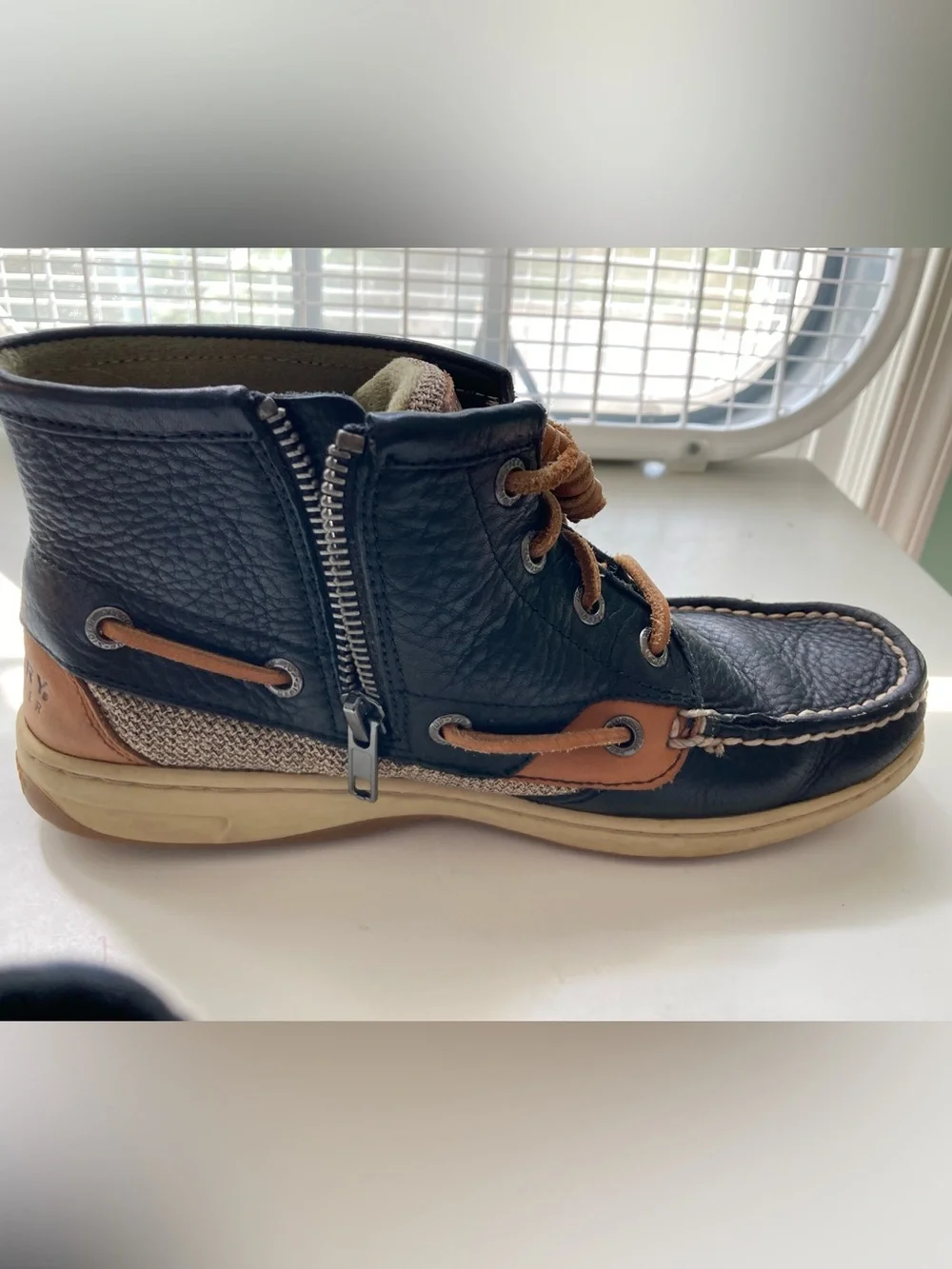 Sperry Kids Navy Blue and Tan Chukka Boat Shoes